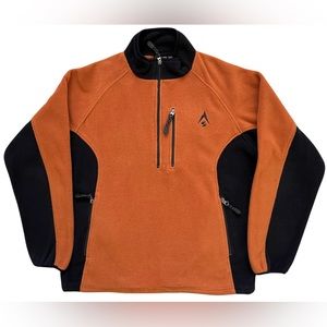 Mens Sherpa Adventure Vintage 90’s Polartec Sand Orange & Black 1/4 Zip Fleece M